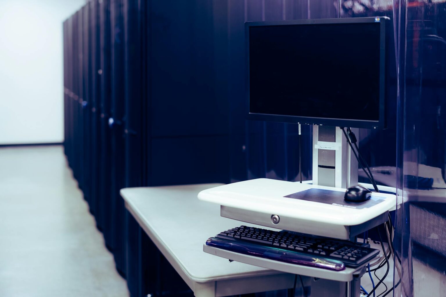 High-tech computer servers and data processing equipment in modern facility