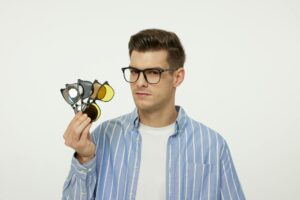 Modern smart glasses with sleek design and transparent display technology