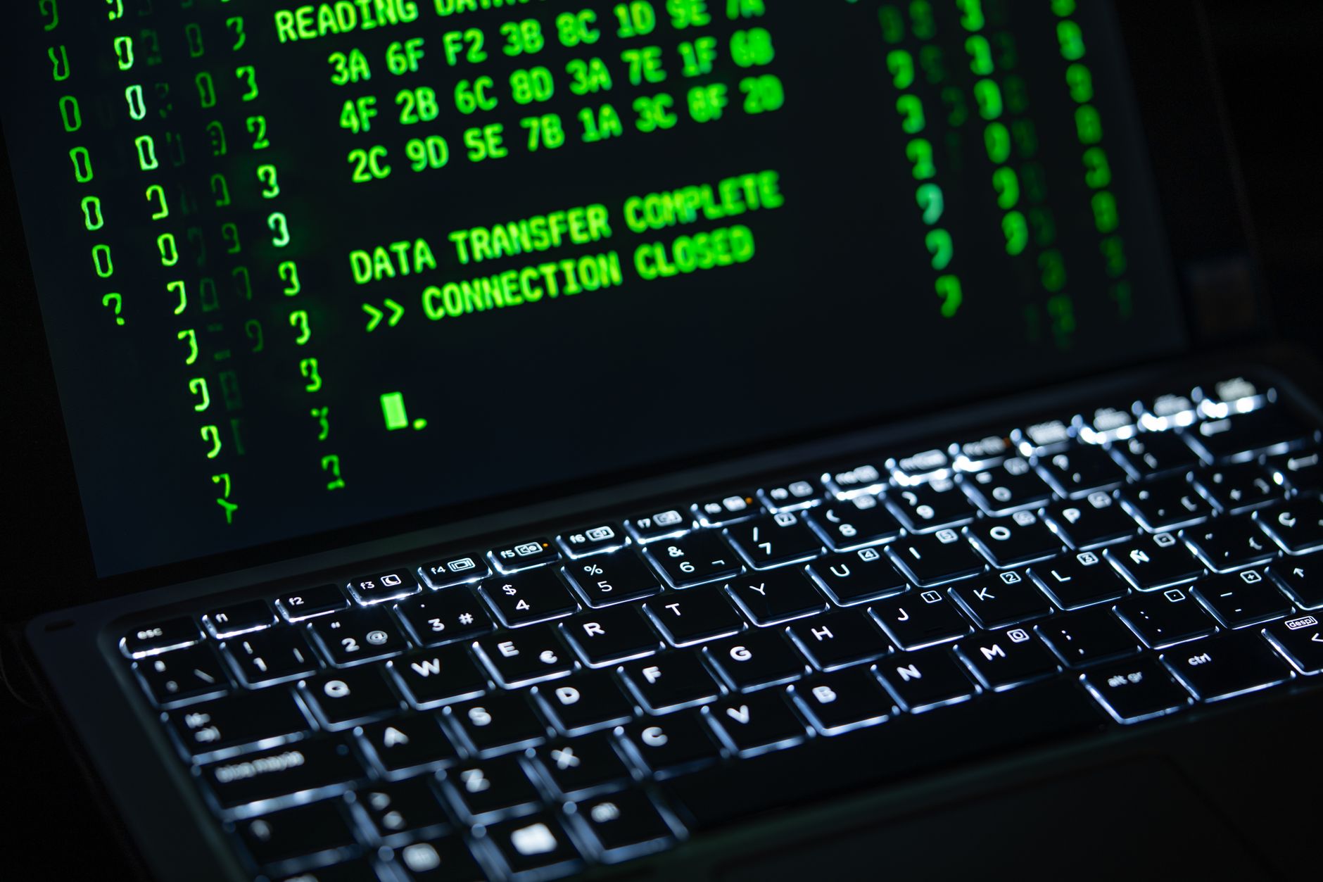 A computer screen displaying security lock icons representing data protection settings