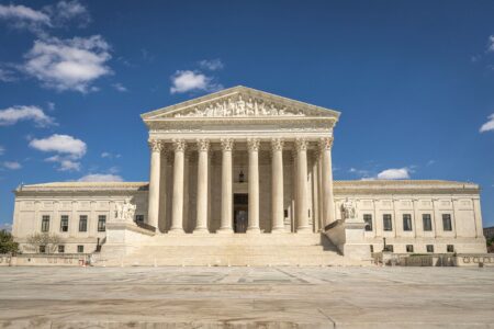 Federal courthouse exterior representing DOJ legal intervention in xAI NAACP lawsuit