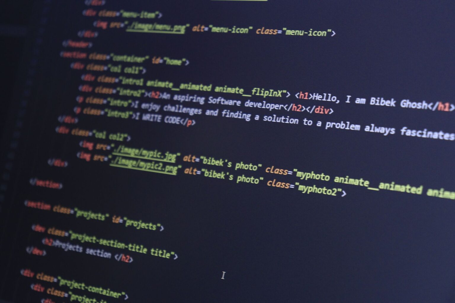 Glowing text on a dark computer screen representing AI-generated content